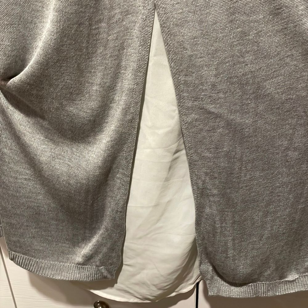 Gray 3/4 Sweater with Split Back - Picture 2 of 4